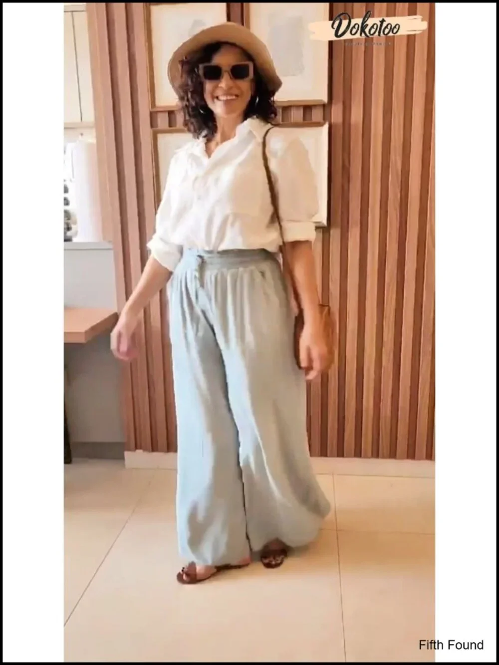 Casual Elastic Waist Wide Leg Pants with Pockets